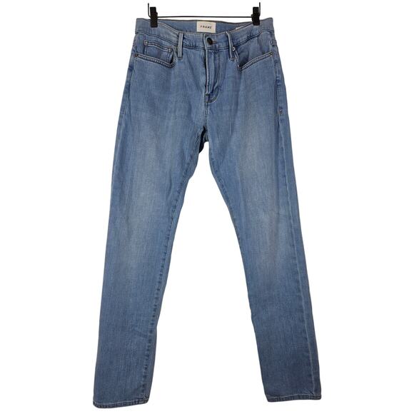 FRAME MEN'S L'HOMME SLIM WHITE WASHED BLUE JEAN PANT SIZE 32W x 32L - Picture 1 of 10